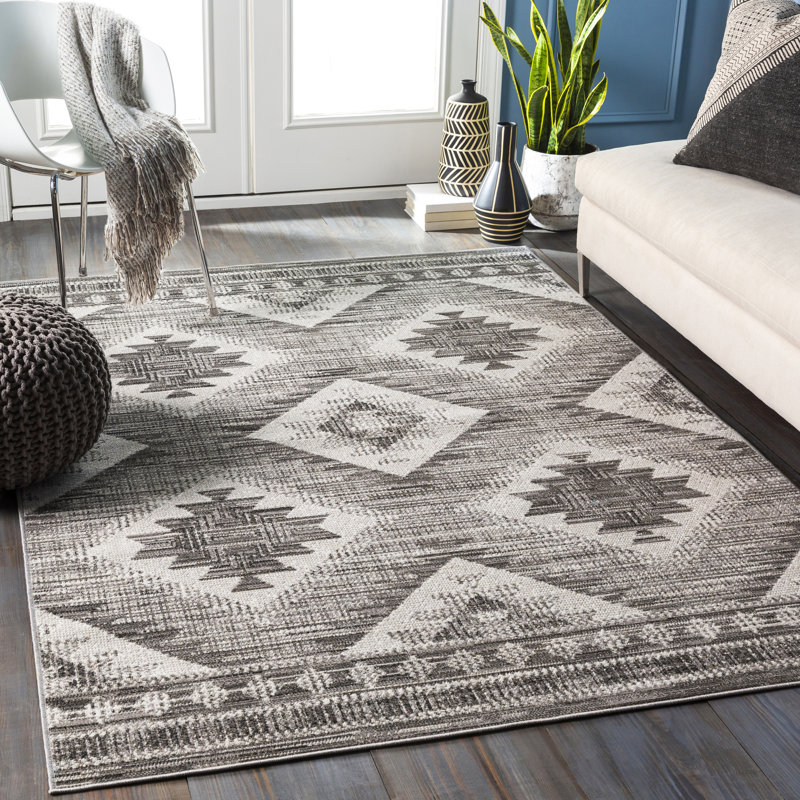 Union Rustic Hiller Distressed Southwestern Gray/Black Area Rug & Reviews Wayfair.ca